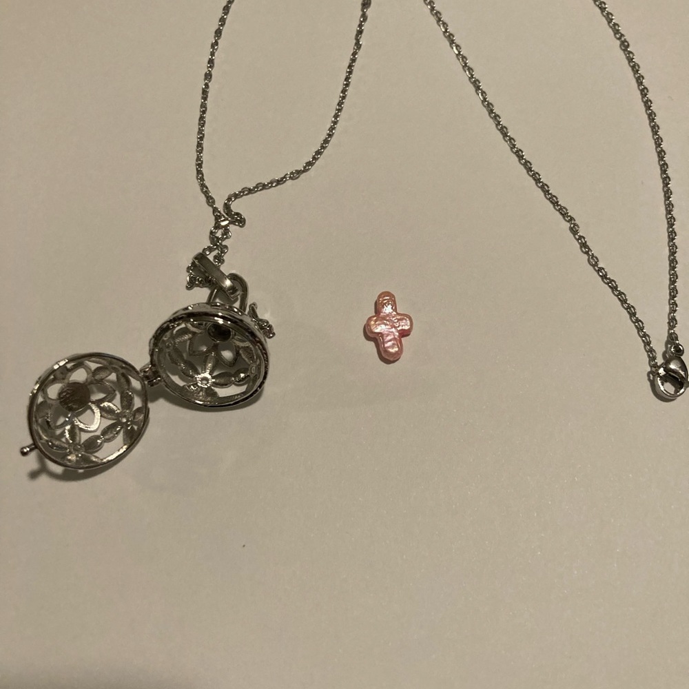 Edison pearl or stones cage necklace - Picture 3 of 4